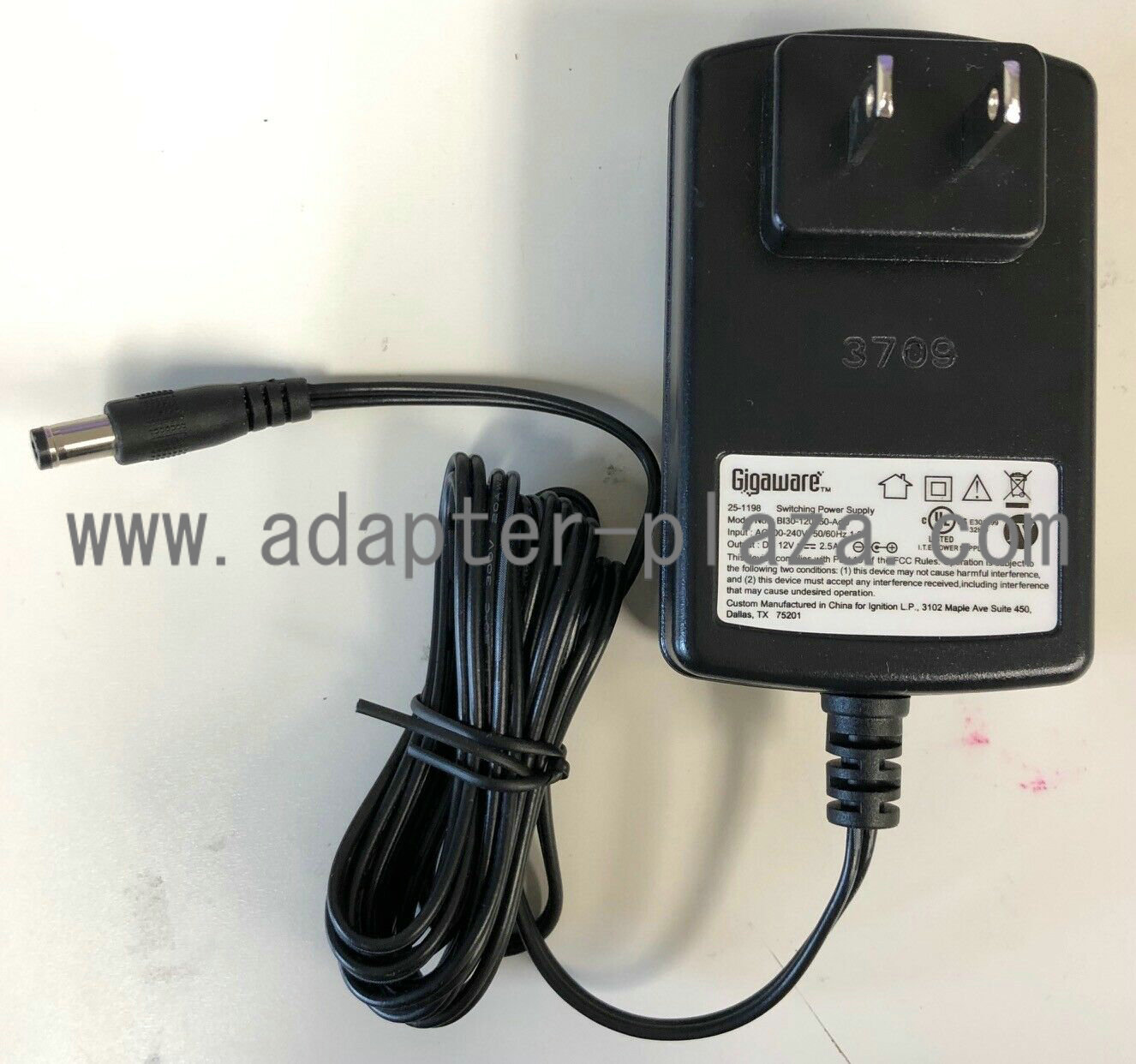 *Brand NEW*Gigaware BI30-120250-AdU 12V 2.5A AC DC Adapter POWER SUPPLY